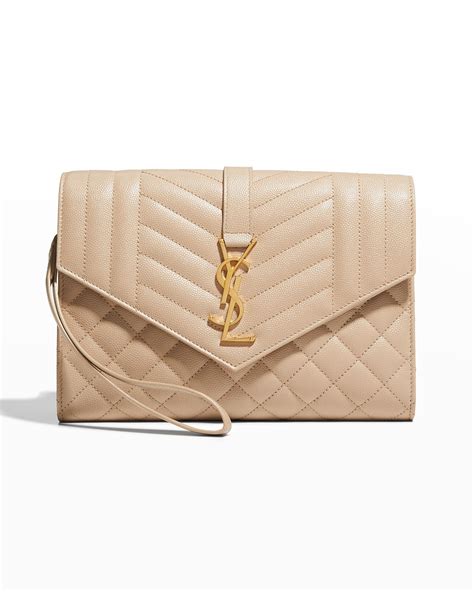 ysl envelope uptown clutch bag|YSL monogram quilted clutch.